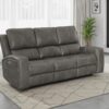Brickston Triple Power Reclining Sofa Charcoal
