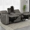 Brickston Triple Power Reclining Sofa Charcoal