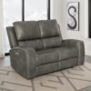 Brickston Triple Power Reclining Loveseat Charcoal