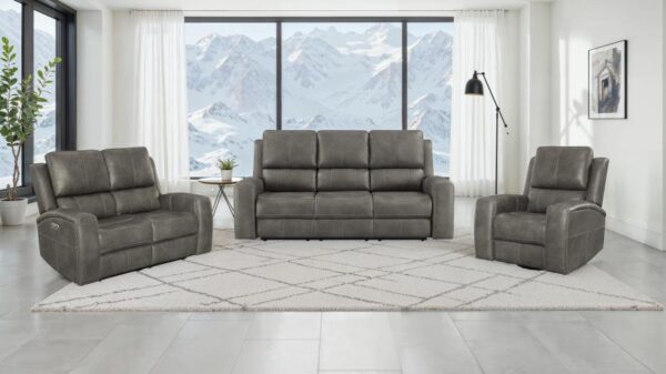 Brickston Triple Power Reclining Loveseat Charcoal