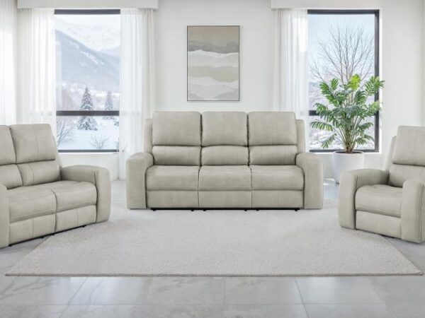 Brickston 3-piece Triple Power Reclining Sofa Set Grey