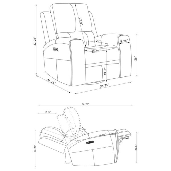Brickston 3-piece Triple Power Reclining Sofa Set Grey