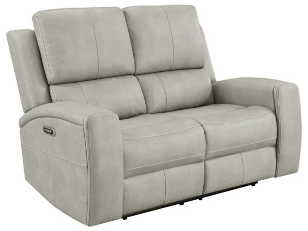 Brickston Triple Power Reclining Loveseat Grey