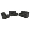 Lawrence 3-piece Upholstered Reclining Sofa Set Charcoal