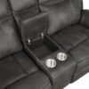 Lawrence Upholstered Padded Arm Reclining Loveseat Charcoal