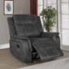 Lawrence Upholstered Padded Arm Glider Recliner Charcoal