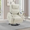 Armstrong Upholstered Power Lift Massage Recliner Ivory