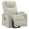 Armstrong Upholstered Power Lift Massage Recliner Ivory