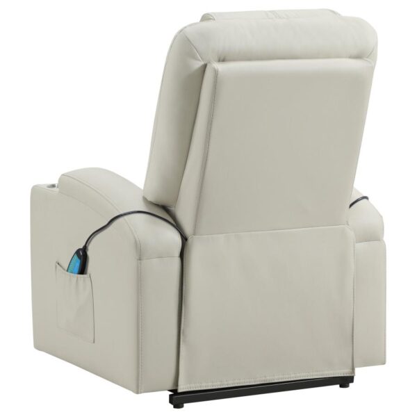Armstrong Upholstered Power Lift Massage Recliner Ivory