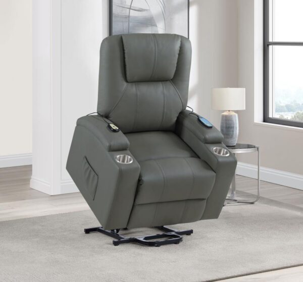 Armstrong Upholstered Power Lift Massage Recliner Grey