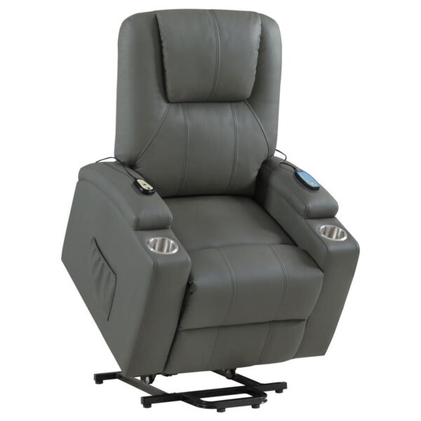 Armstrong Upholstered Power Lift Massage Recliner Grey