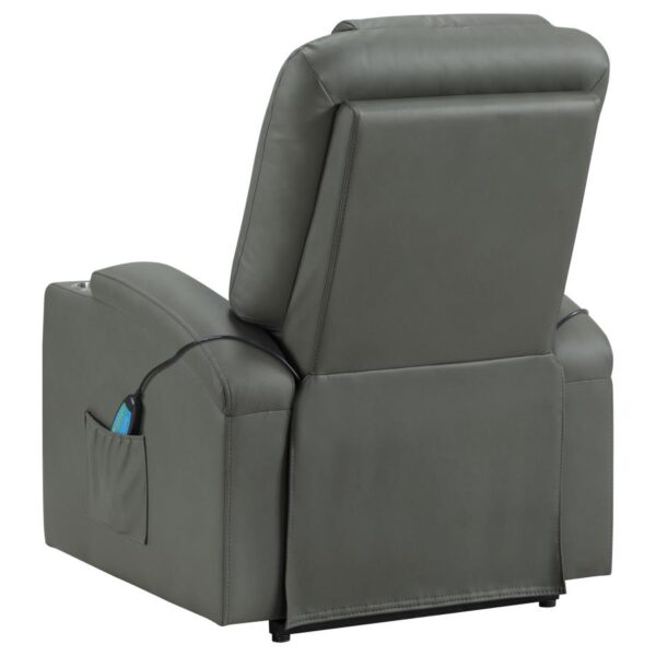 Armstrong Upholstered Power Lift Massage Recliner Grey