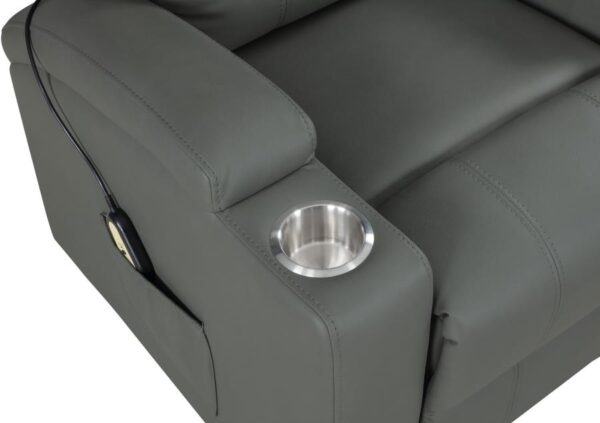 Armstrong Upholstered Power Lift Massage Recliner Grey