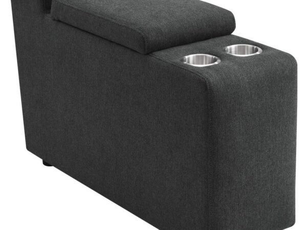 Collins Upholstered Modular Storage Console Dark Grey