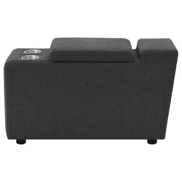 Collins Upholstered Modular Storage Console Dark Grey