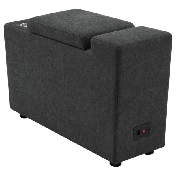 Collins Upholstered Modular Storage Console Dark Grey