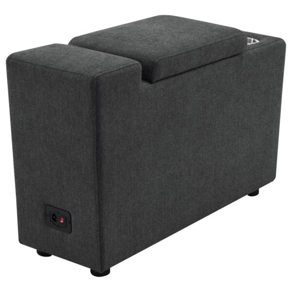 Collins Upholstered Modular Storage Console Dark Grey