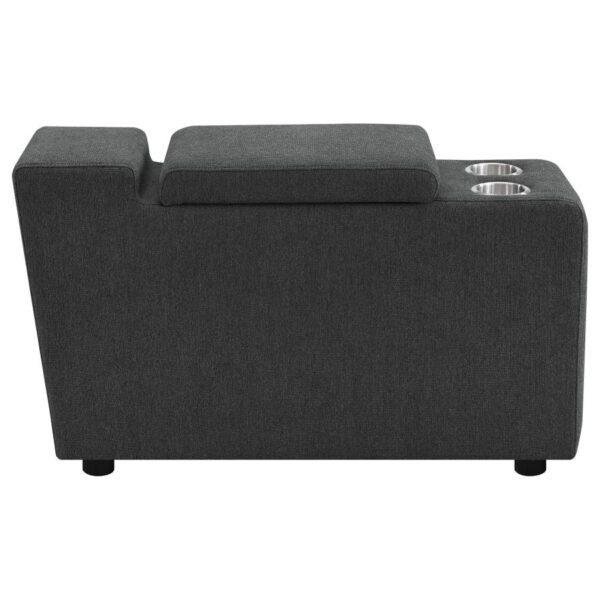 Collins Upholstered Modular Storage Console Dark Grey