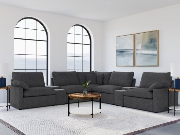 Collins 7-piece Modular Power Reclining Sectional Dark Grey