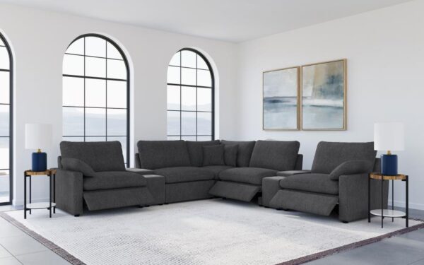 Collins 7-piece Modular Power Reclining Sectional Dark Grey