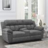 Bahrain Upholstered Power Loveseat Charcoal