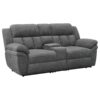 Bahrain Upholstered Power Loveseat Charcoal
