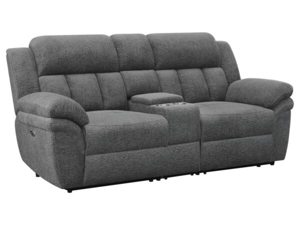 Bahrain Upholstered Power Loveseat Charcoal