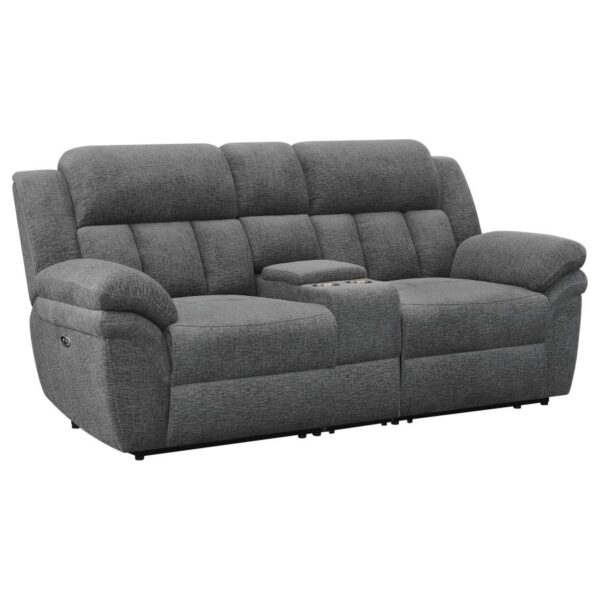 Bahrain Upholstered Power Loveseat Charcoal