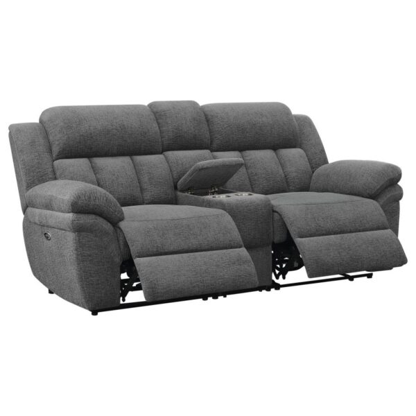 Bahrain Upholstered Power Loveseat Charcoal