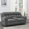 Bahrain Upholstered Motion Loveseat Charcoal