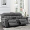 Bahrain Upholstered Motion Loveseat Charcoal