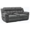 Bahrain Upholstered Motion Loveseat Charcoal