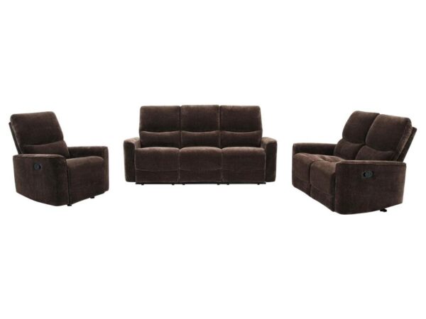 Navarro 3-piece Upholstered Reclining Sofa Set Dark Brown