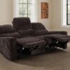 Navarro Chenille Upholstered Reclining Sofa Dark Brown