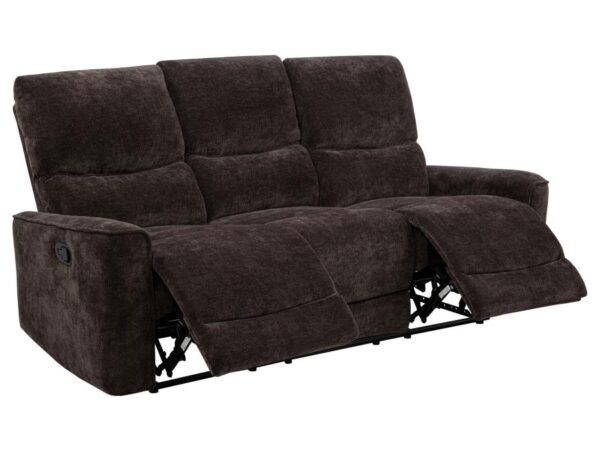 Navarro Chenille Upholstered Reclining Sofa Dark Brown