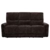 Navarro Chenille Upholstered Reclining Sofa Dark Brown