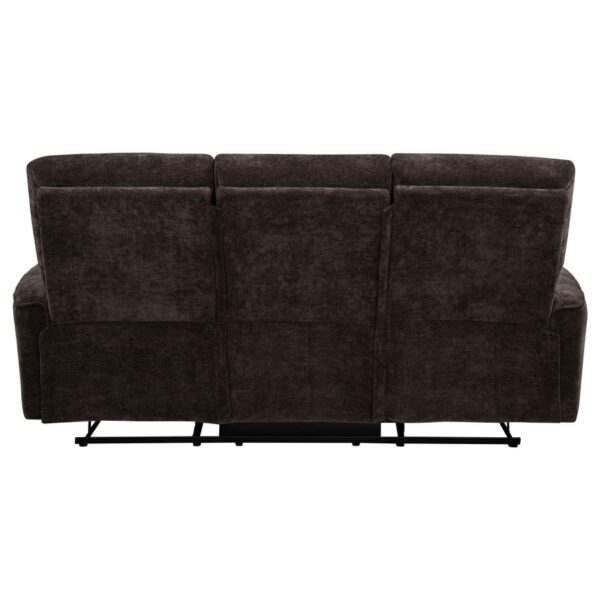 Navarro Chenille Upholstered Reclining Sofa Dark Brown
