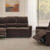 Navarro Chenille Upholstered Reclining Sofa Dark Brown