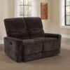 Navarro Chenille Upholstered Reclining Loveseat Dark Brown