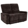 Navarro Chenille Upholstered Reclining Loveseat Dark Brown