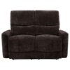 Navarro Chenille Upholstered Reclining Loveseat Dark Brown