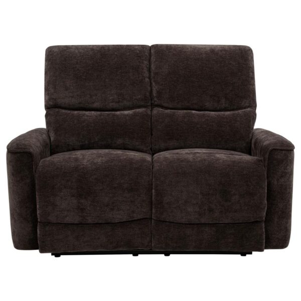 Navarro Chenille Upholstered Reclining Loveseat Dark Brown