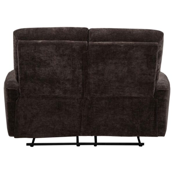 Navarro Chenille Upholstered Reclining Loveseat Dark Brown