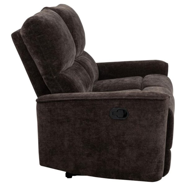 Navarro Chenille Upholstered Reclining Loveseat Dark Brown