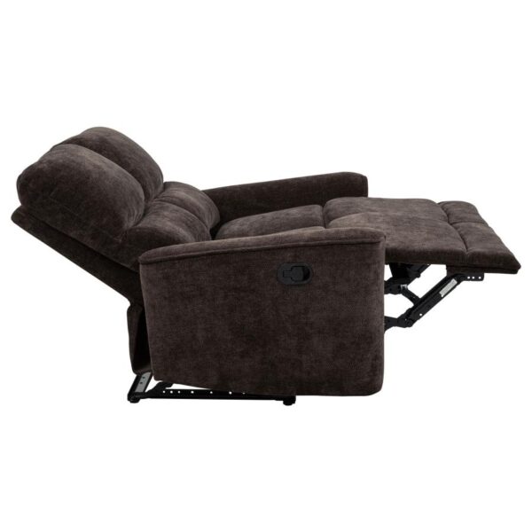 Navarro Chenille Upholstered Reclining Loveseat Dark Brown