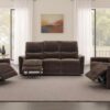 Navarro Chenille Upholstered Reclining Loveseat Dark Brown