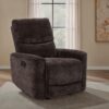 Navarro Chenille Upholstered Glider Recliner Dark Brown