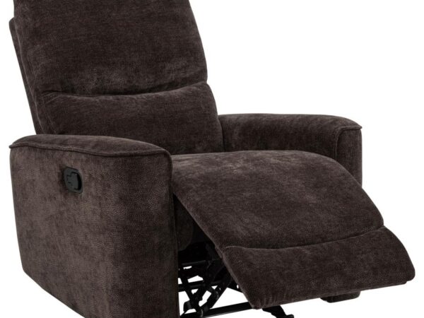 Navarro Chenille Upholstered Glider Recliner Dark Brown