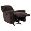 Navarro Chenille Upholstered Glider Recliner Dark Brown