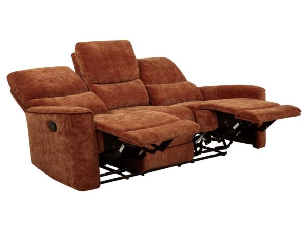 Navarro Chenille Upholstered Reclining Sofa Burnt Orange